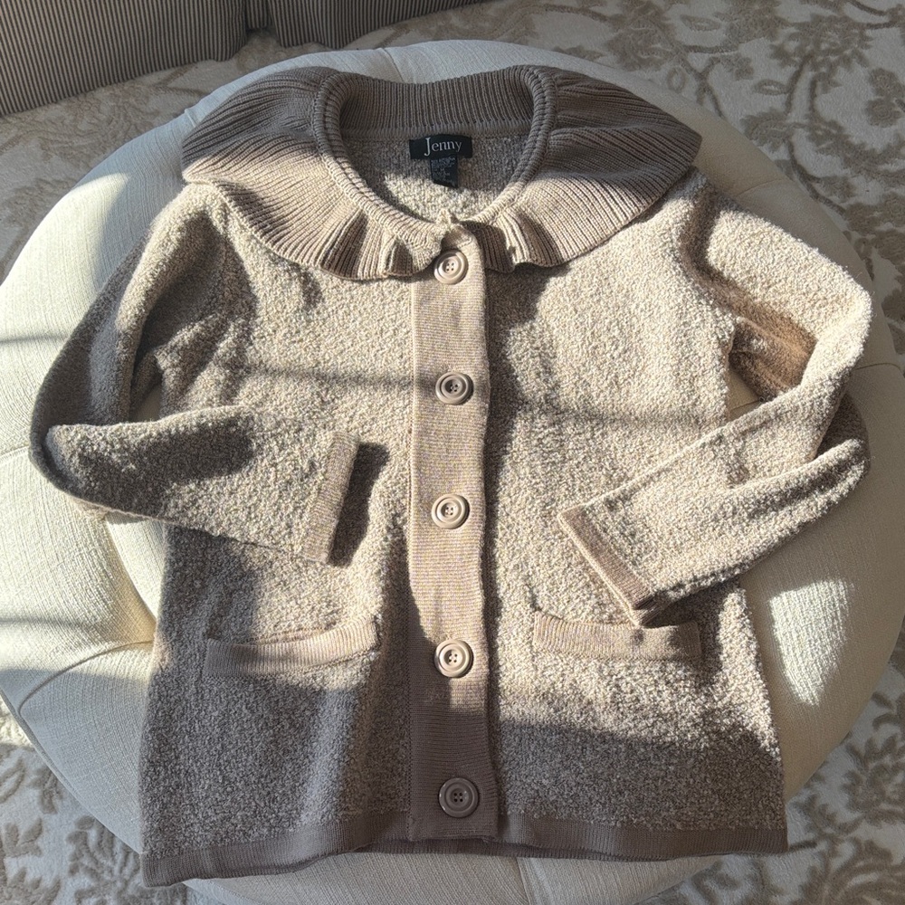 Jenny Women's‎ Taupe Knit Cardigan/Jacket🤎Size Medium - Picture 5 of 10
